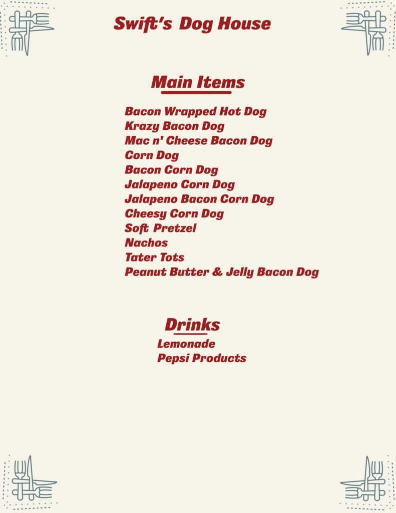Swifts Dog House Menu scaled 1