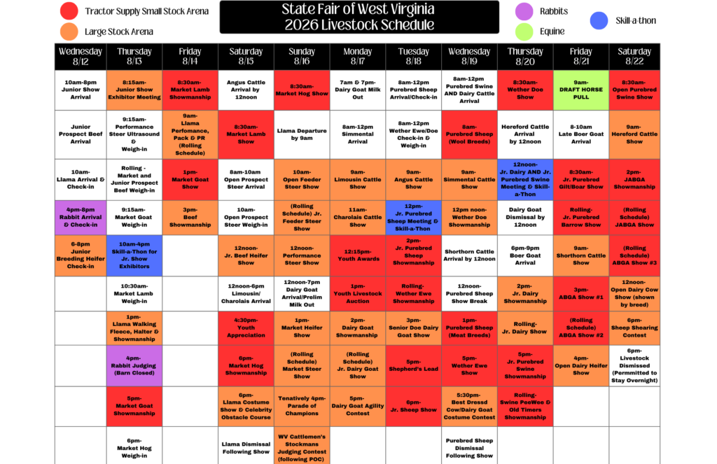 2026 Livestock Schedule